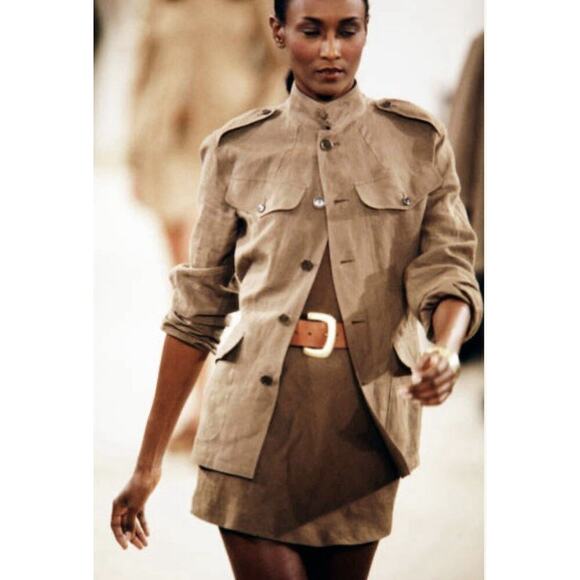 Vintage Ralph Lauren Purple Label Field Jacket 1994 Runway Linen 12 Safari Army - Picture 12 of 12